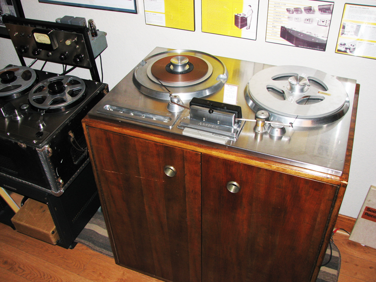 Ampex 200A and 300 reel tape recorders in the MOMSR collection