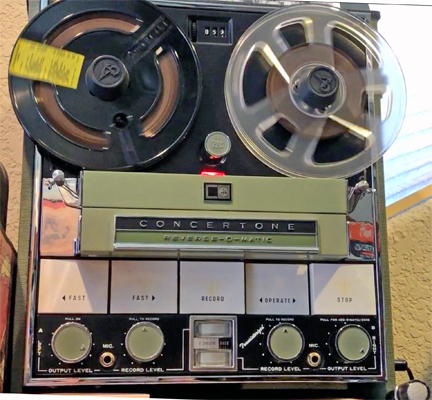MOMSR Concertone 800 reel to reel tape recorder being exercised on June 13, 2020