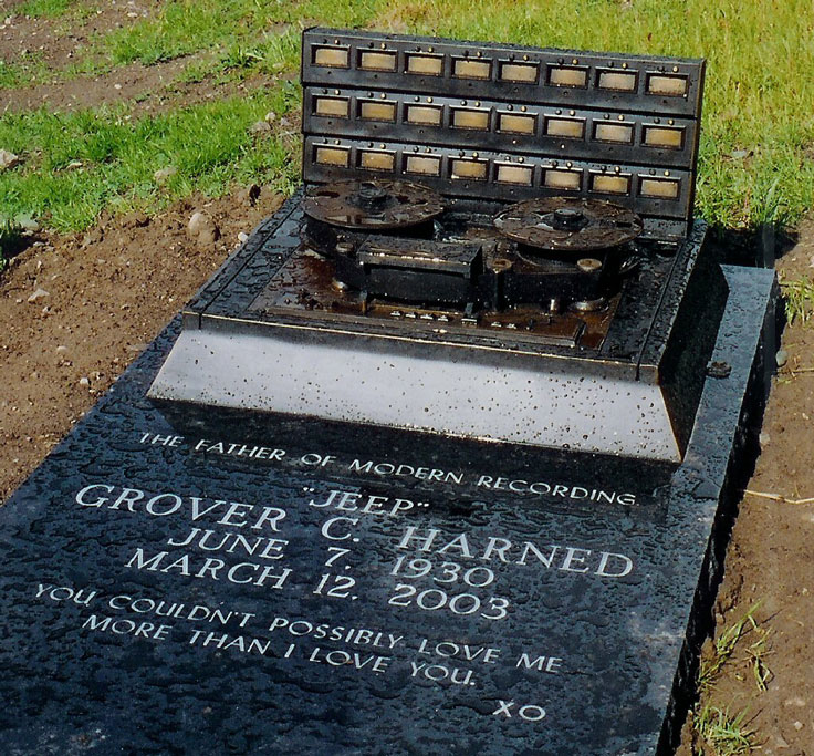 Jeep Harned tape recorder headstone