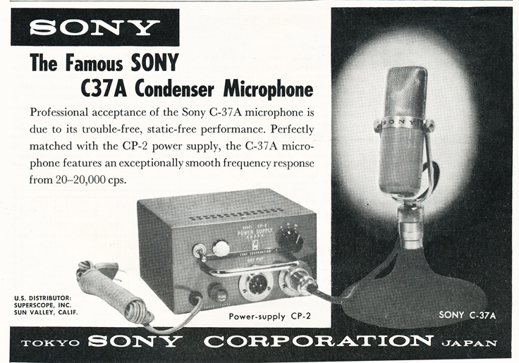 1959 ad for the Sony C37A microphone