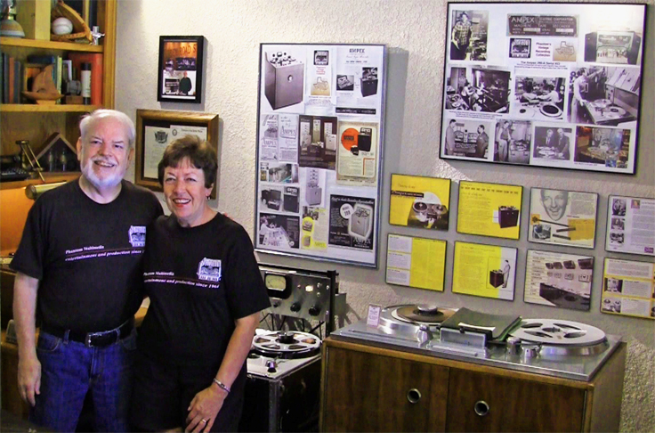 Chris and Martin Theophilus in the Ampex display with the 1949 Ampex 200A professional reel to reel tape recorder #33
