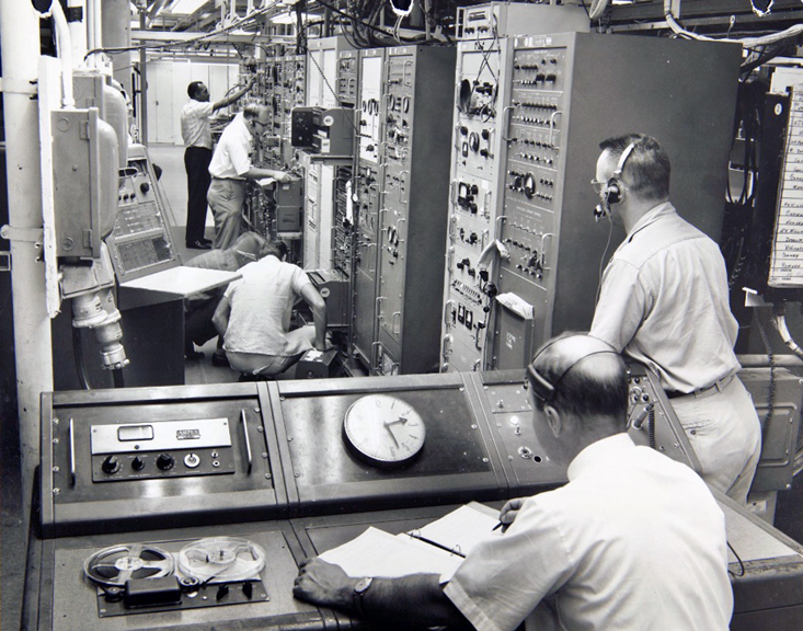 Ampex 600 reel recorder at Convair/General Dynamics, Atlas Missile test, 1955-1969