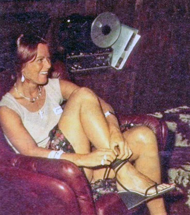 Anni-Frid Lyngstad with ABBA and a Revox A-77 reel tape recorder