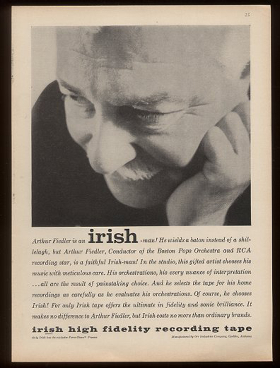 Arthur Fielder with Irish Recording Tape