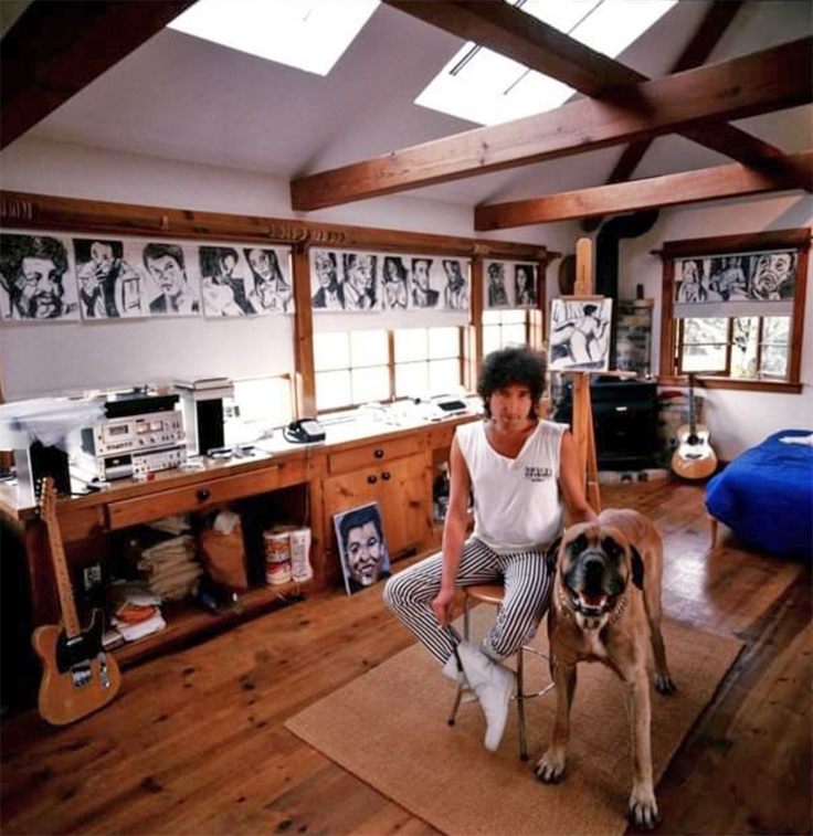 Bob Dylan and hid dog Brutus with Kenwood