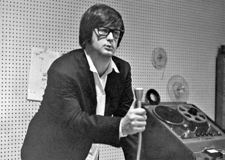 Brian Wilson with Ampex reel tape recorder