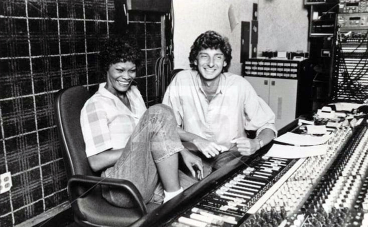 Dionne Warwick and Barry Manilow in studio with Ampex