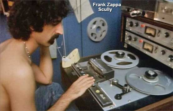 Frank Zappa with Scully reel tape recorder