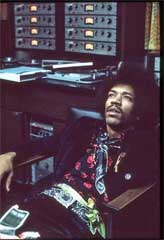 Jimi Hendrix with tape recorders
