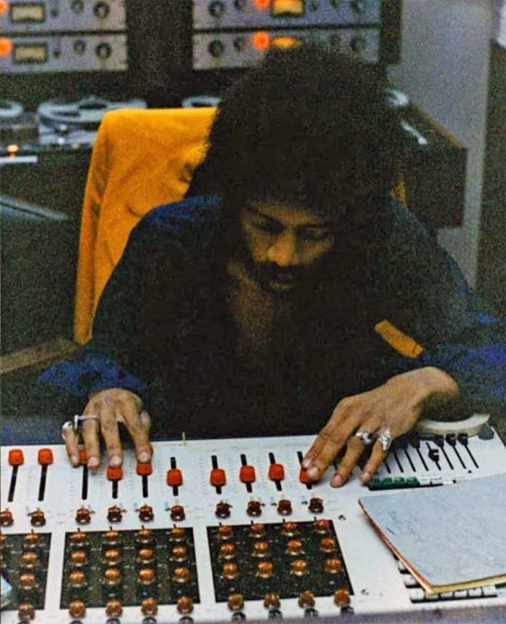 Jimi Hendrix working on Electric Ladyland with Scully reel tape recorders
