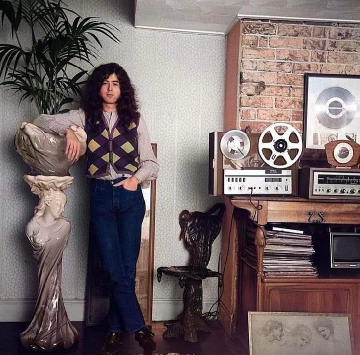 Jimmy Page with Revox A-77 reel tape recorder