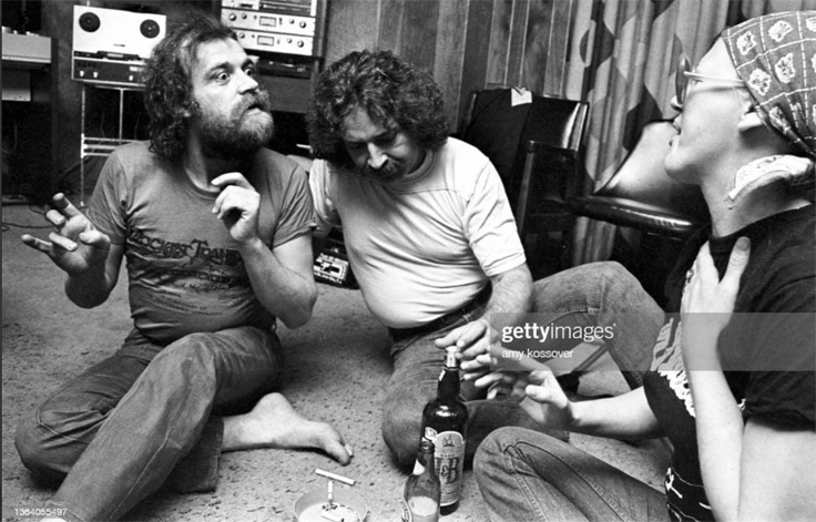 Joe Cocker , a friend and Bonnie Bramlett with ReVox and Scully reel tape recorders