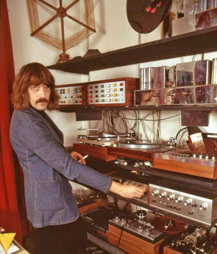 Jon Lord of Deep Purple with ReVox reel tape recorders
