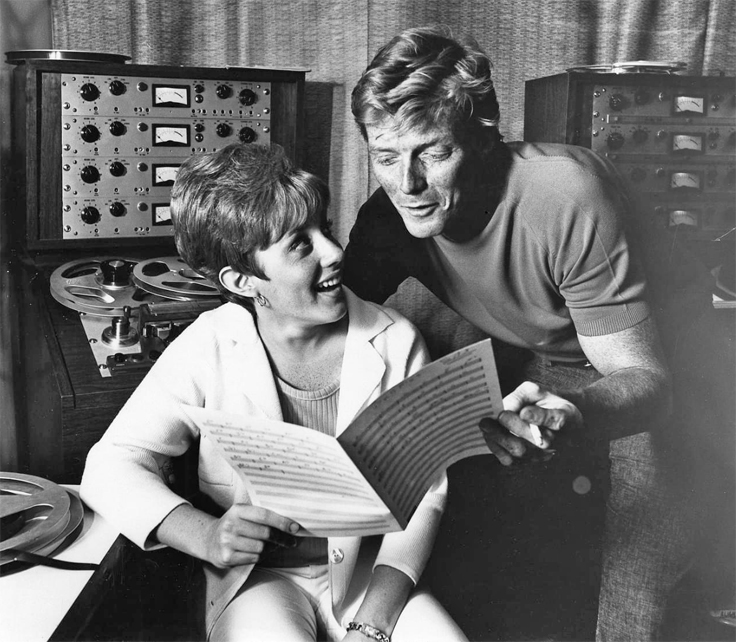 Leslie Gore and  Bob Crewe with Scully reel tape recorder