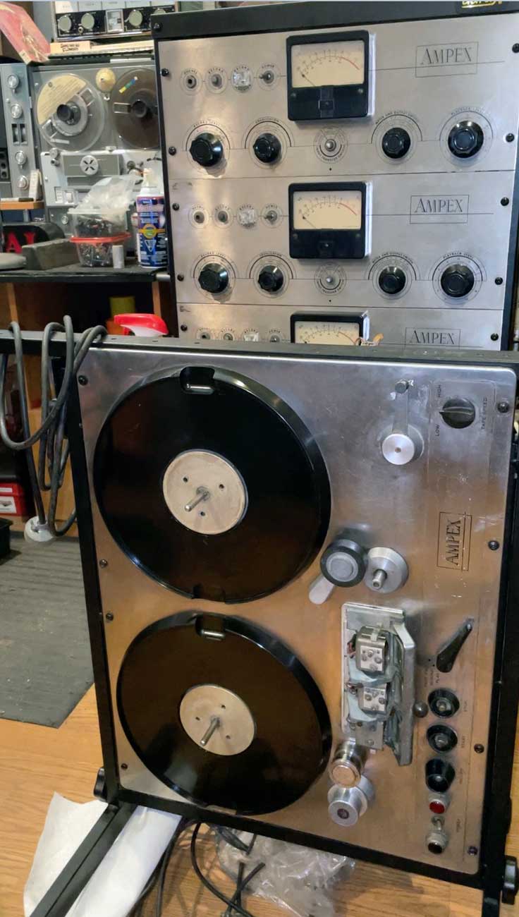 MOMSR's Ampex 300 Sel-Sync recorder and 4 channel amps
