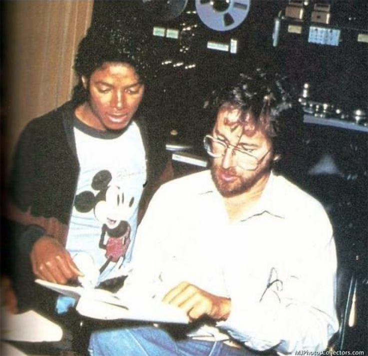 Michael Jackson and Steven Spielberg with Technics reel tape recorder