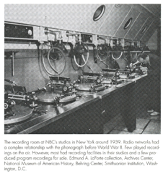 NBC vinyl duplication room in 1939