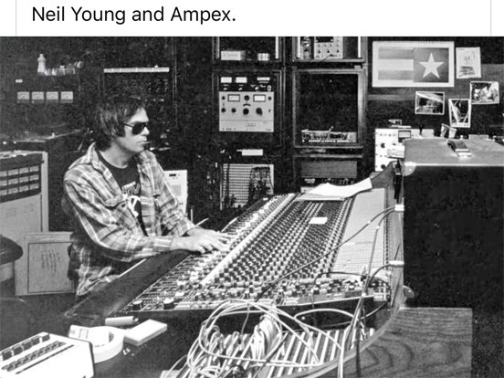 Neil Young with Ampex tape recorder