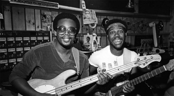 Nile Rogers and Bernard Edwards with Studer tape recorder