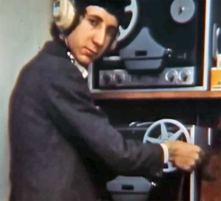 Pete Townshend with Revox G36 reel to reel tape recorder