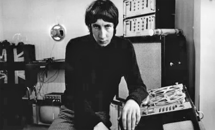 Pete Townshend with Vortexion reel tape recorder