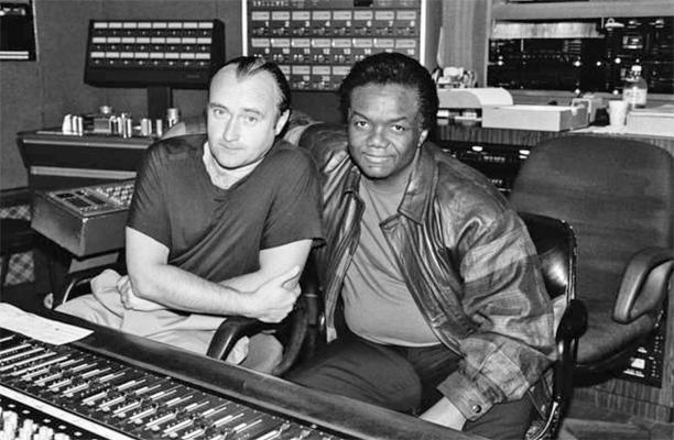 Phil Collins and Lamont Dozier with Studer reel tape recorders