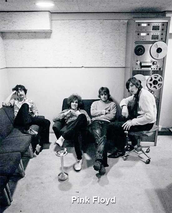 Pink Floyd with Ampex reel tape recorder