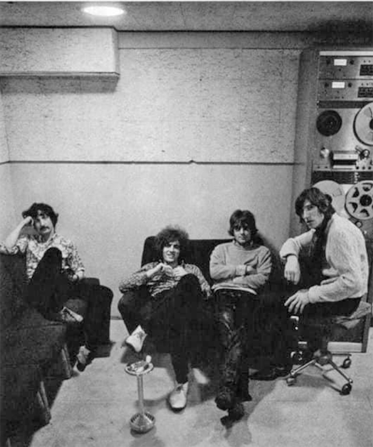 Pink Floyd at Decca Records with Ampex reel tape recorder
