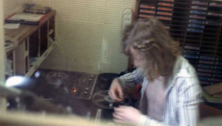 Pirate Radio Caroline - Brian Anderson editing on a tape recorder