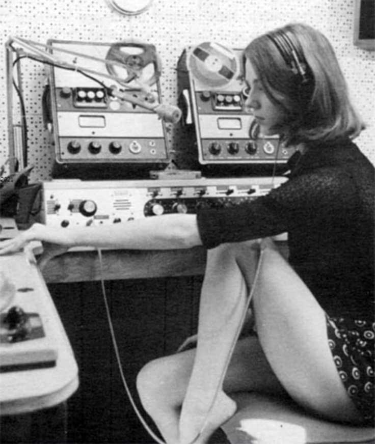 Radio station using Ampex 600 reel tape recorders