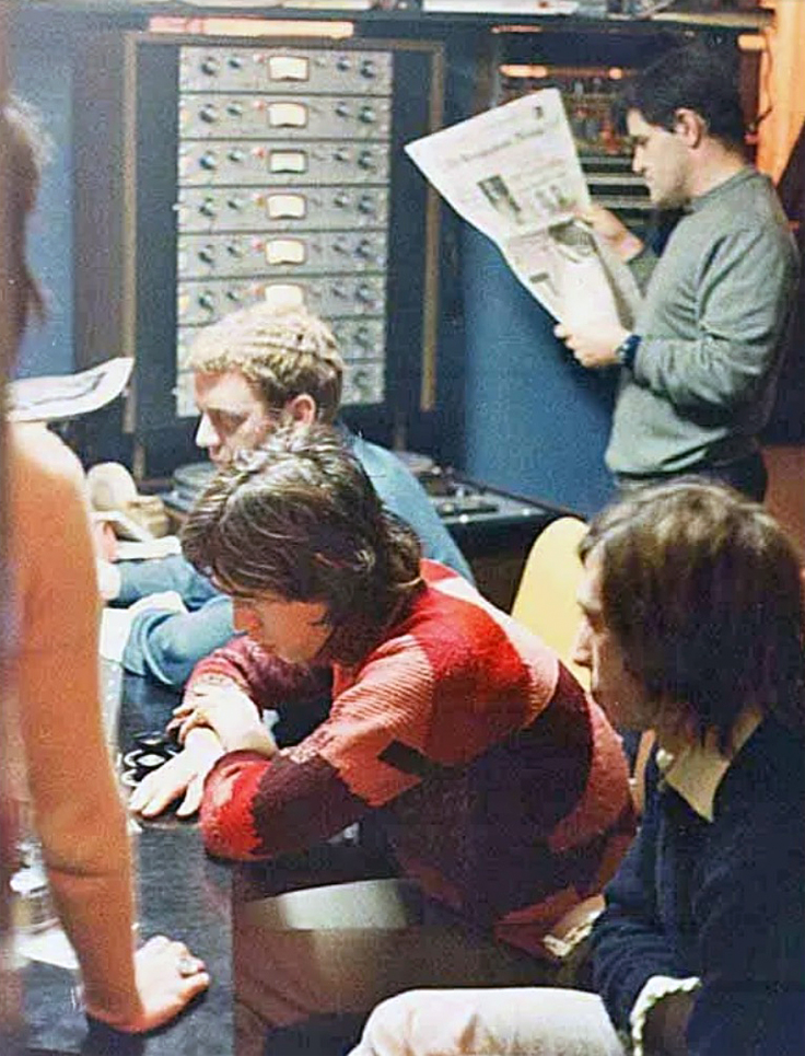 Rolling Stones at Muscle Shoals Studio with Scully reel to reel tape recorder