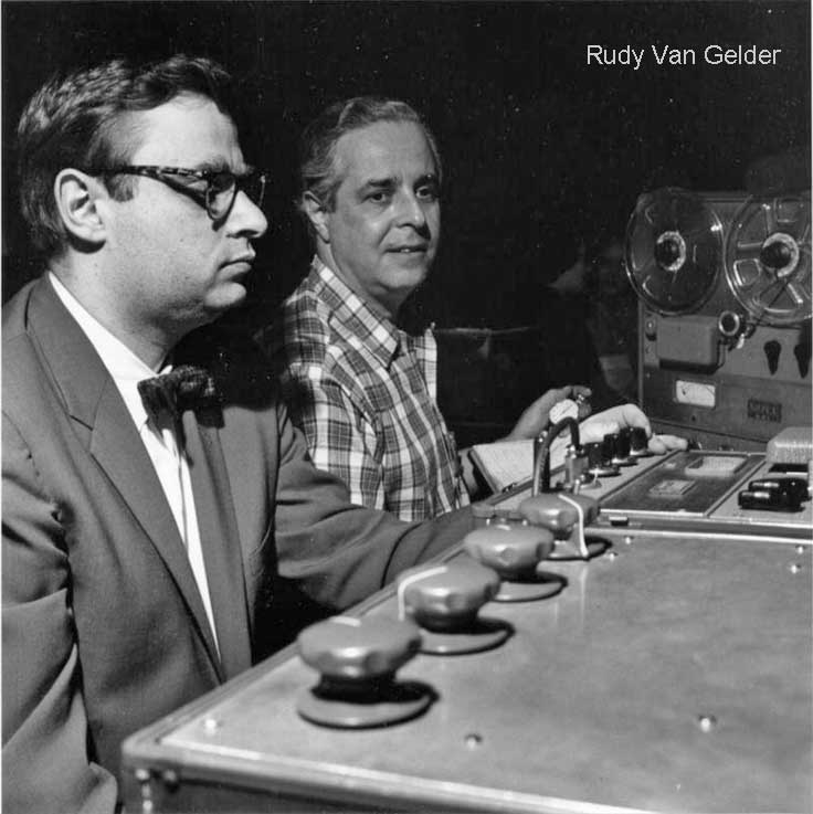 Rudy Van Gelder with Ampex reel to reel tape recorders