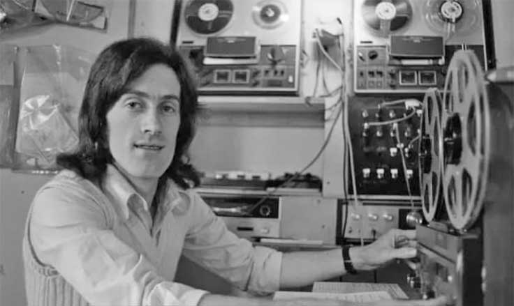 Rupert Hine with Revox and Sony reel tape recorders