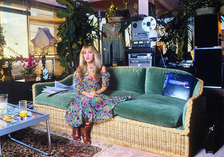 Stevie Nicks with Sony reel tape recorder