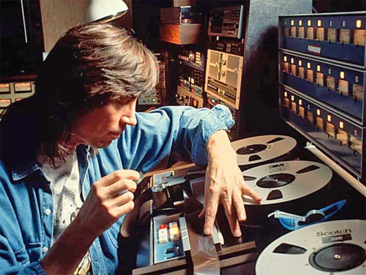 Tom Scholtz with band Boston working with 3M reel to reel tape recorders
