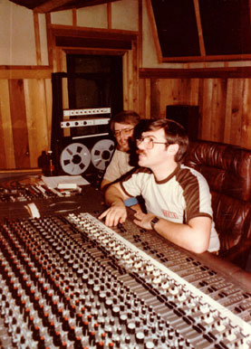 Martin with Ben mastering Dan and Dave's album at Ruff Cedar Studio in Austin