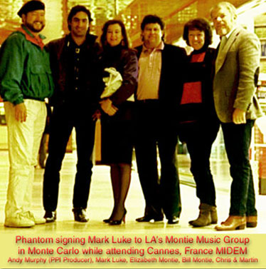 Chris and Martin in Monte Carlo signing Mark Luke Daniels to the Montie Music Group publishers