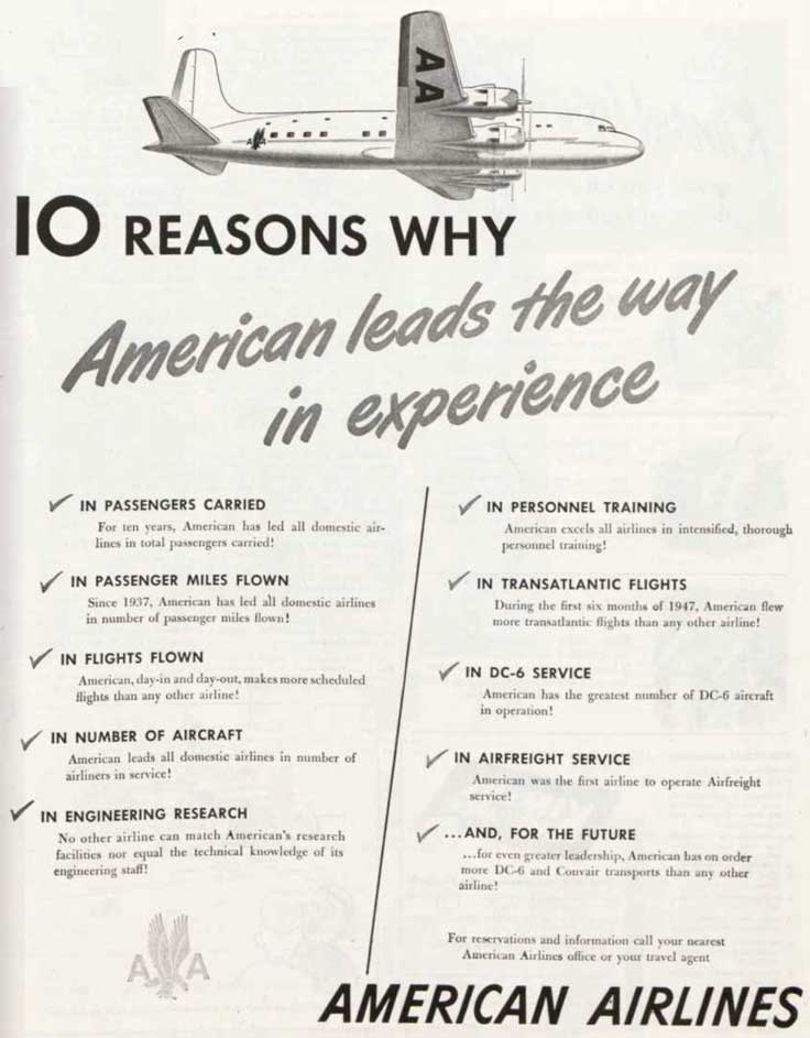 ad in the October 17, 1947 issue of the Saturday Evening Post