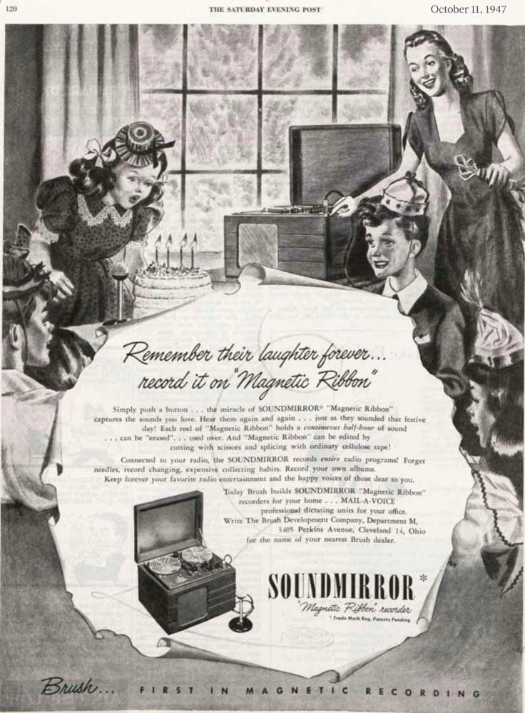 Brush Soundmirror in the October 17, 1947 issue of the Saturday Evening Post.