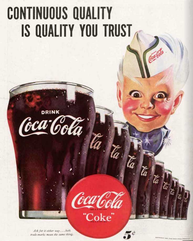 Coke ad in the October 17, 1947 issue of the Saturday Evening Post