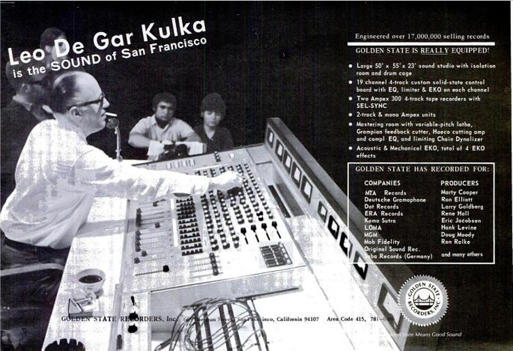 Leo De Gar Kulka at Golden State Recording Studio in San Francisco
